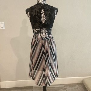 Sexy Dress multi color: in peach, cream and black